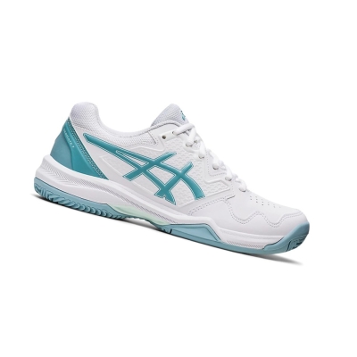 Asics GEL-DEDICATE 7 CLAY Tennisschuhe Damen Weiß Blau | RQMD91452