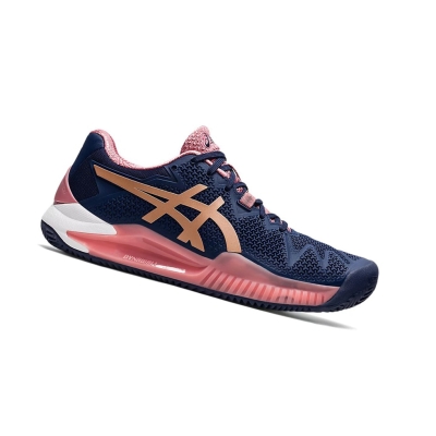 Asics GEL-RESOLUTION 8 CLAY Tennisschuhe Damen Gold | NIMC70365