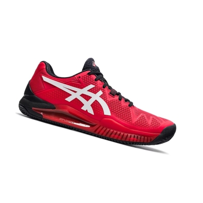 Asics GEL-RESOLUTION 8 CLAY Tennisschuhe Herren Rot Weiß | YSUC71284