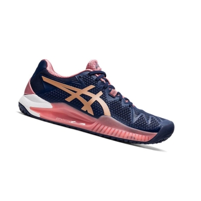 Asics GEL-RESOLUTION 8 OC Tennisschuhe Damen Navy | PIEK30458