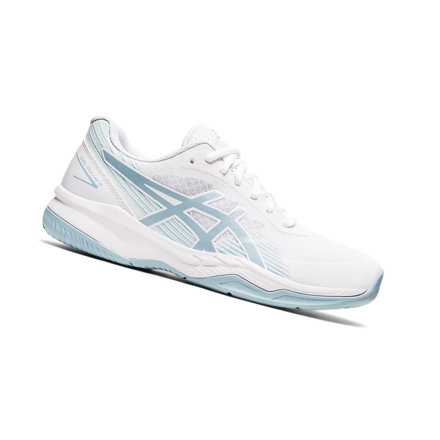 Asics GEL-GAME 8 Tennisschuhe Damen Weiß Blau | KQAX45263