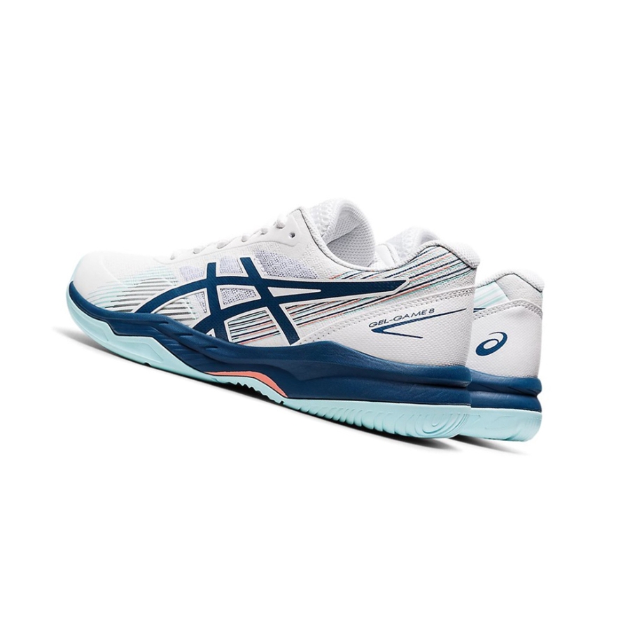 Asics GEL-GAME 8 Tennisschuhe Damen Weiß Hellindigo | MRXD36827