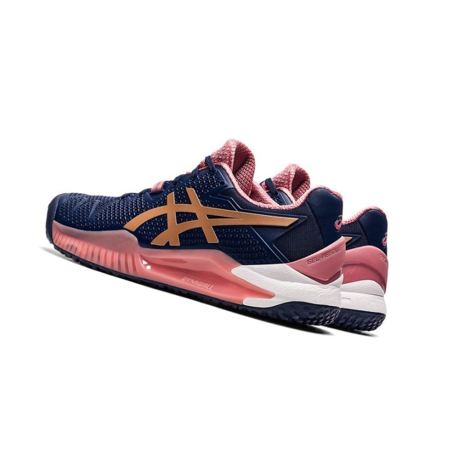 Asics GEL-RESOLUTION 8 OC Tennisschuhe Damen Navy | PIEK30458