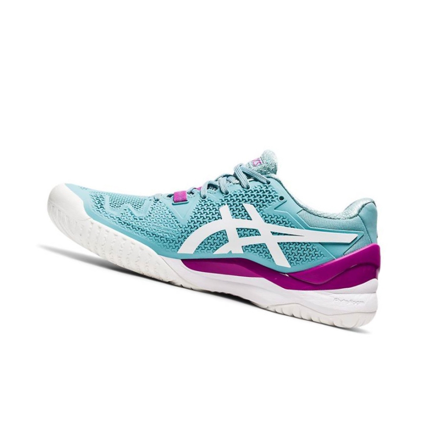 Asics GEL-RESOLUTION 8 Weite Tennisschuhe Damen Türkis | OCMY79068