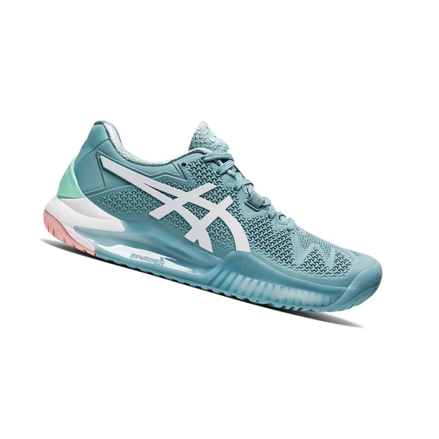 Asics GEL-Resolution 8 Tennisschuhe Damen Blau Weiß | DTZL06937