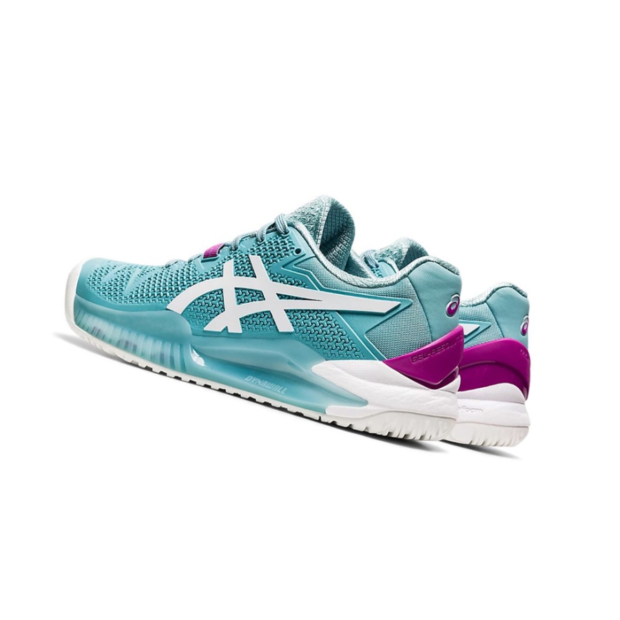 Asics GEL-Resolution 8 Tennisschuhe Damen Blau Weiß | NCQZ68574