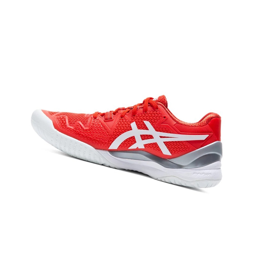 Asics GEL-Resolution 8 Tennisschuhe Damen Rot Weiß | UKLE13690