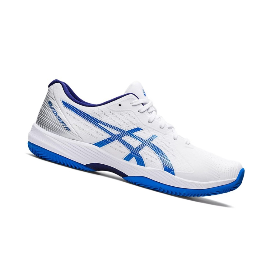 Asics SOLUTION SWIFT FF CLAY Tennisschuhe Herren Weiß Blau | DHJN70561